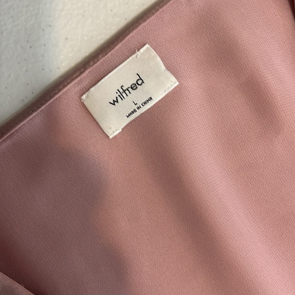 Wilfred Aritzia Lune Wrap Dress in Mauve Mousse Pink Sz Large - Picture 5 of 12